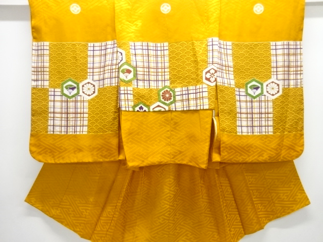 JAPANESE KIMONO / BOYS KIMONO ENSEMBLE / HAKAMA SET / FLOWER EMBROIDER